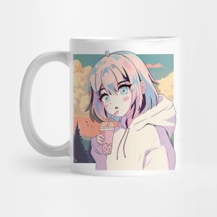 Cute anime boba girl Mug